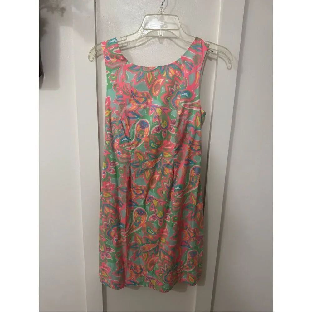 Lilly Pulitzer Neon Paisley Sleeveless Dress in Pink, Green, Coral